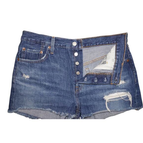Levi’s 501 High Rise Distressed Denim Shorts – W29 - Picture 2 of 8